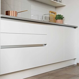 High End Modern Wooden Light Grey Kitchen Cabinet