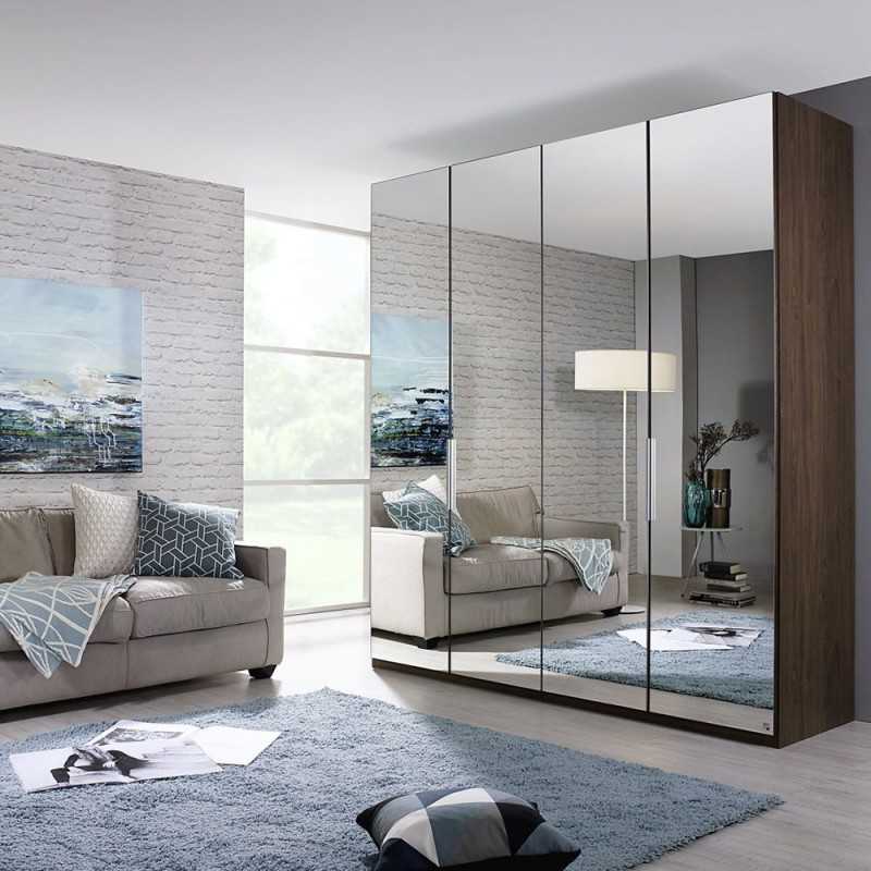 High End Modern Wooden Mirror Kitchen Cabinets