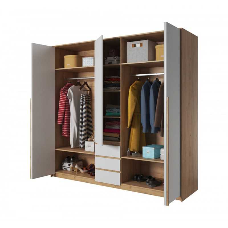 High End Modern Wooden Wardrobe Cabinet with Mirror